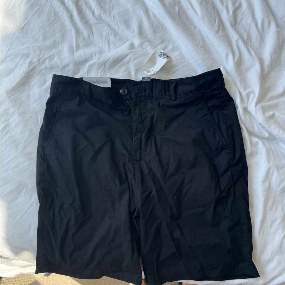 H&M Black Flat Front Shorts with Classic Design